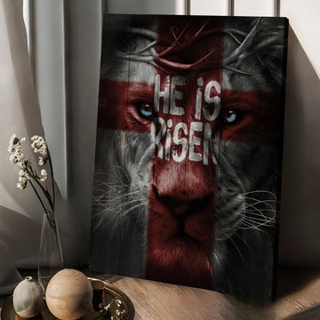 Knight Of God Lion Of Judah He Is Risen Canvas Wall Art - Christian Wall Posters - Religious Wall Decor