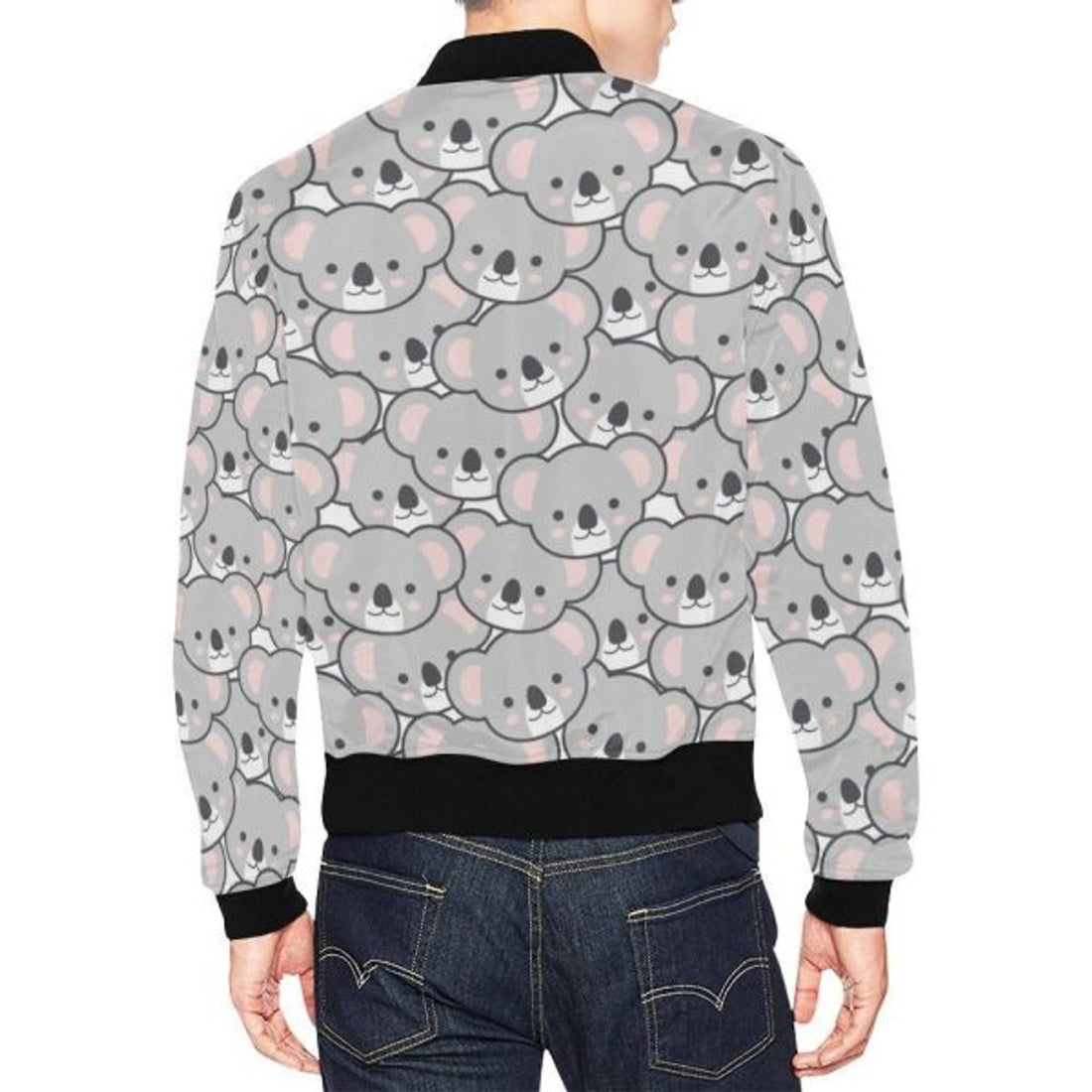FUNSTUFFPRINTI Koala Pattern Print Men's 3D Bomber Jacket