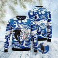 FUNSTUFFPRINT Koi Yin Yang Ugly Christmas Sweater, Christmas Sweater, Ugly Sweater, Funny Xmas Sweaters Ugly Sweater