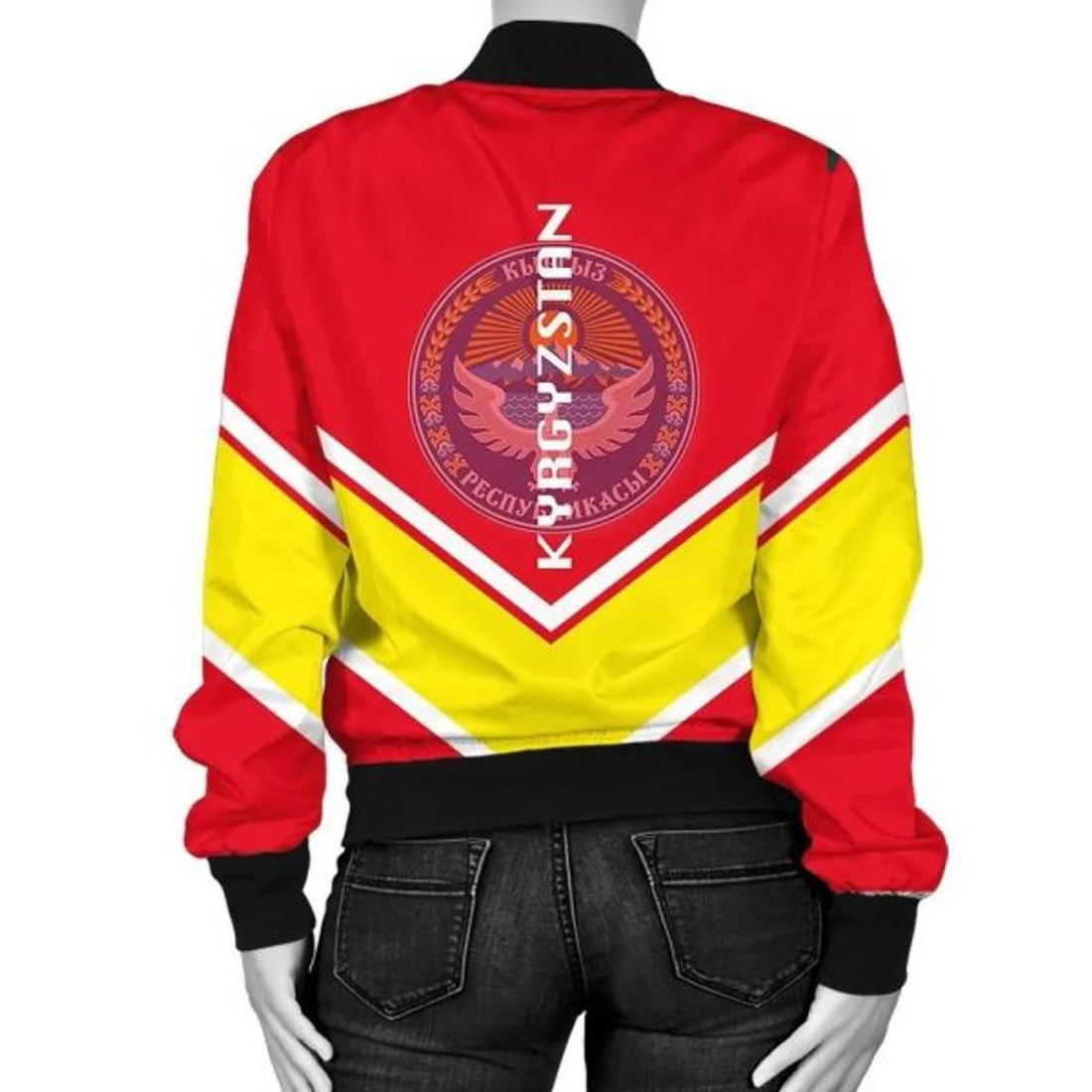 FUNSTUFFPRINTI Kosovo Coat Of Arms Women Bomber Jacket Lucian Style Bomber Jacket