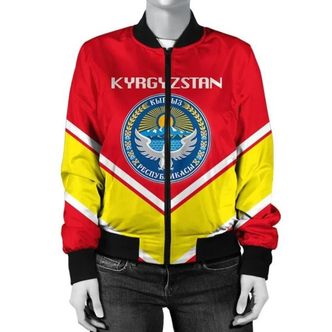 FUNSTUFFPRINTI Kosovo Coat Of Arms Women Bomber Jacket Lucian Style Bomber Jacket