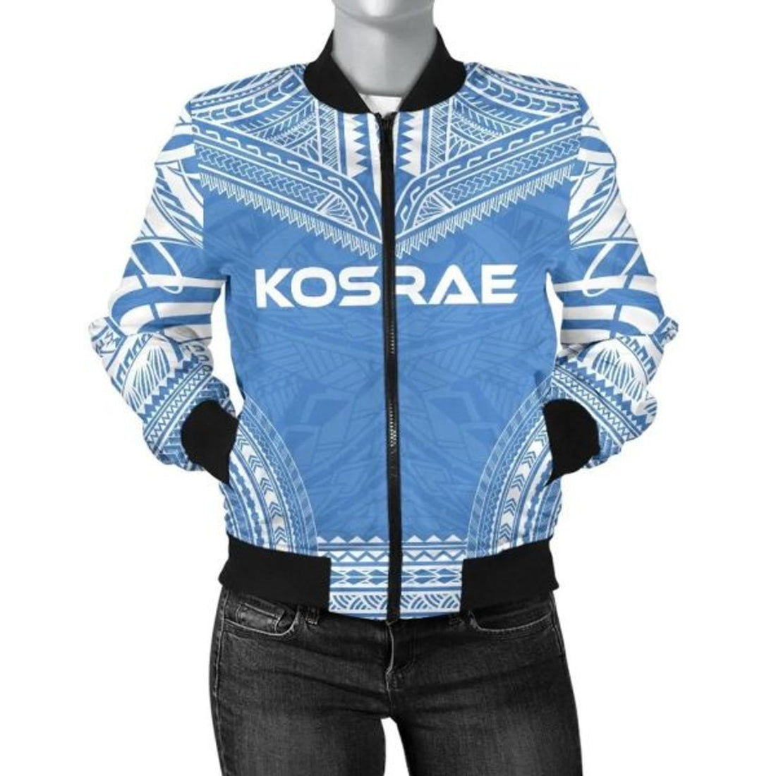 FUNSTUFFPRINTI Kosrae Flag Polynesian Chief Women'S Bomber Jacket - Bomber Jacket
