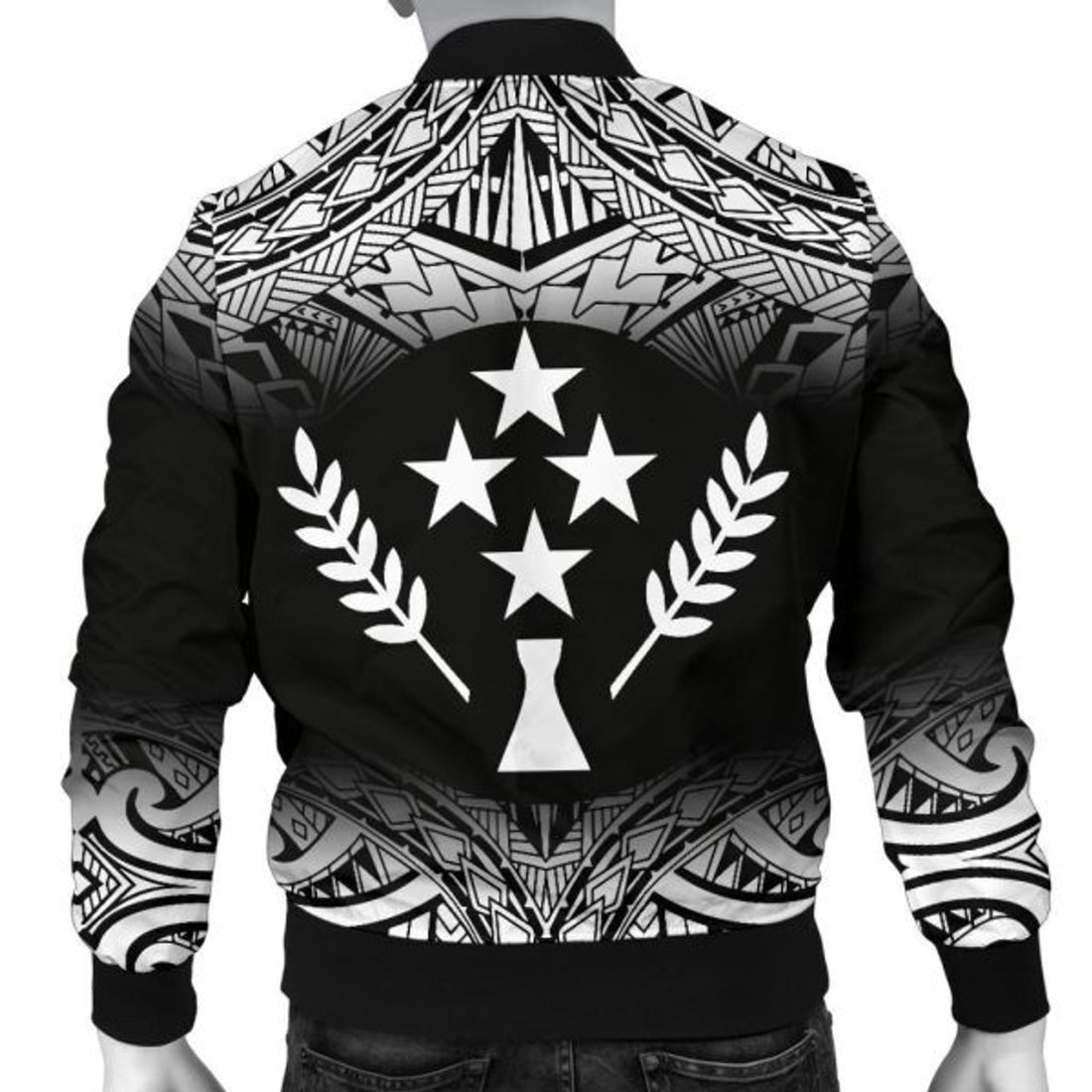 FUNSTUFFPRINTI Kosrae Men's Bomber Jacket - Fog Black Style - Bomber Jacket