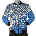 FUNSTUFFPRINTI Kosrae Polynesian Bomber Jacket (Men) - Polynesian Turtle - Bomber Jacket