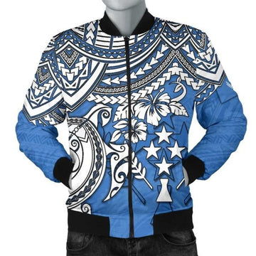 FUNSTUFFPRINTI Kosrae Polynesian Bomber Jacket (Men) - Polynesian Turtle - Bomber Jacket