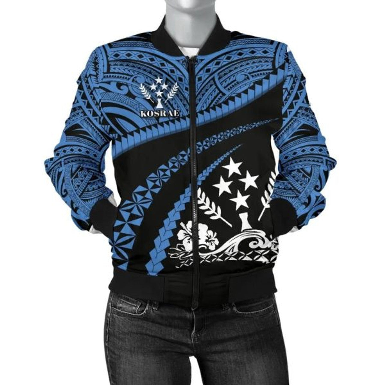 FUNSTUFFPRINTI Kosrae Women Bomber Jacket - Road to Hometown Bomber Jacket