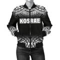 FUNSTUFFPRINTI Kosrae Women's Bomber Jacket - Fog Black Style - Bomber Jacket