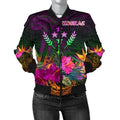 FUNSTUFFPRINTI Kosrae Women's Bomber Jacket - Summer Hibiscus - Bomber Jacket