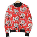 FUNSTUFFPRINTI Krampus Christmas Print Pattern Women Casual Bomber Jacket