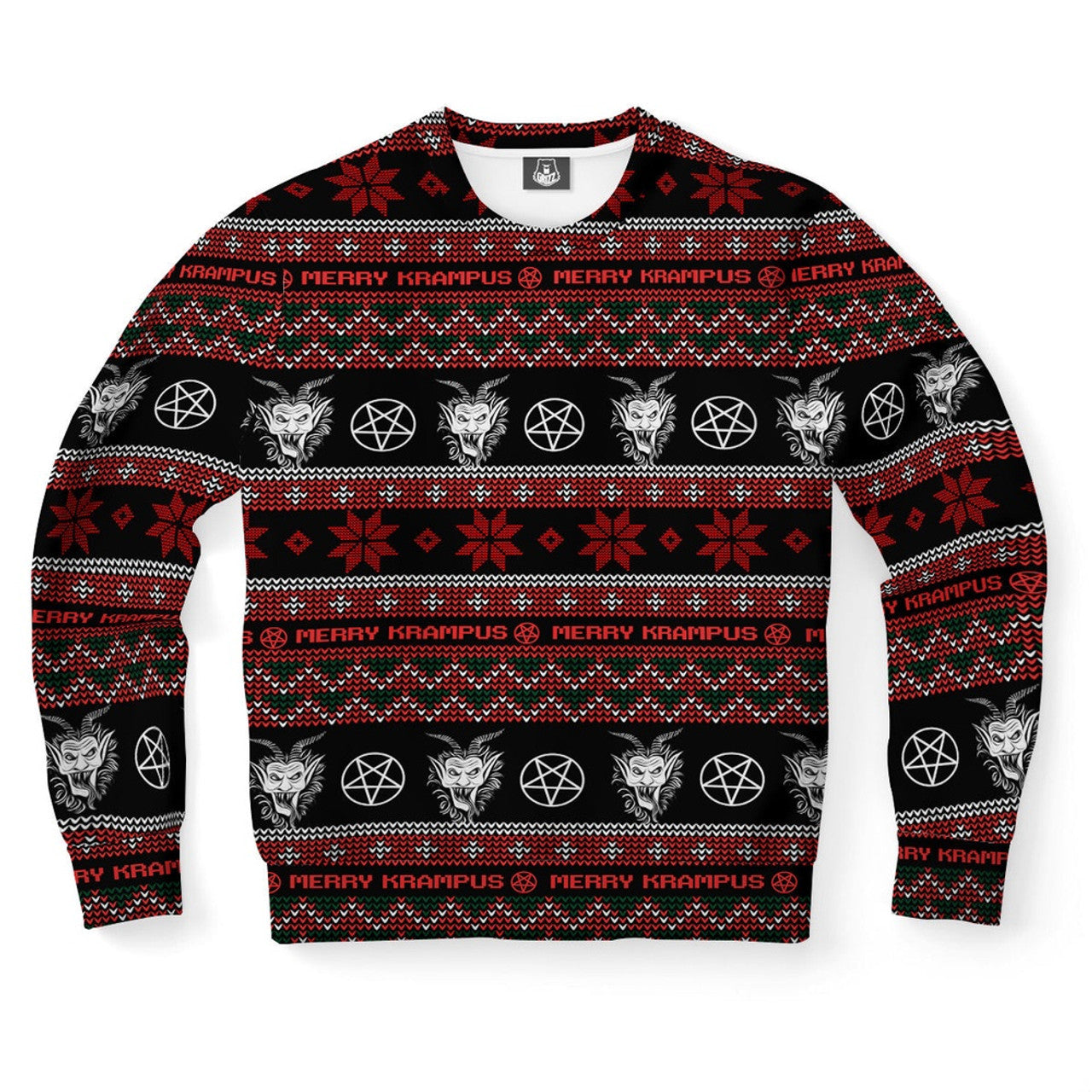 FUNSTUFFPRINT Krampus Merry Hexmas Pattern Ugly Christmas Sweater, Christmas Sweater, Ugly Sweater, Funny Xmas Sweaters Ugly Sweater