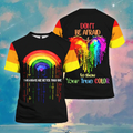 FUNSTUFFPRINT LGBT Rainbow Shirt, Two Moms Are Better Than One, Pride 3D T-Shirt