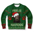 FUNSTUFFPRINT Labrador Feliz Navidog Ugly Christmas Sweater, Christmas Sweater, Ugly Sweater, Funny Xmas Sweaters Ugly Sweater