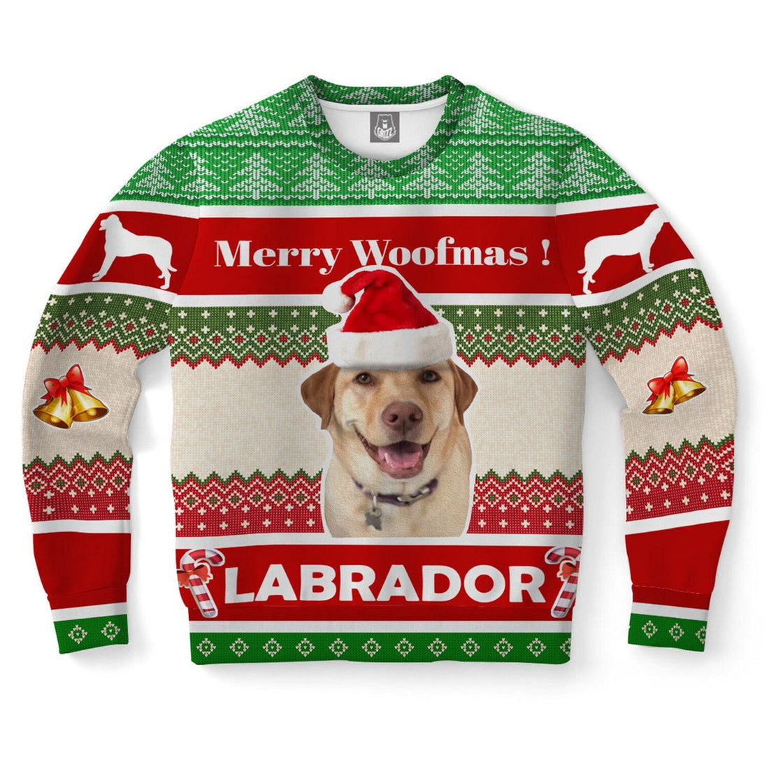 FUNSTUFFPRINT Labrador Retriever Dog Ugly Christmas Sweater, Christmas Sweater, Ugly Sweater, Funny Xmas Sweaters Ugly Sweater