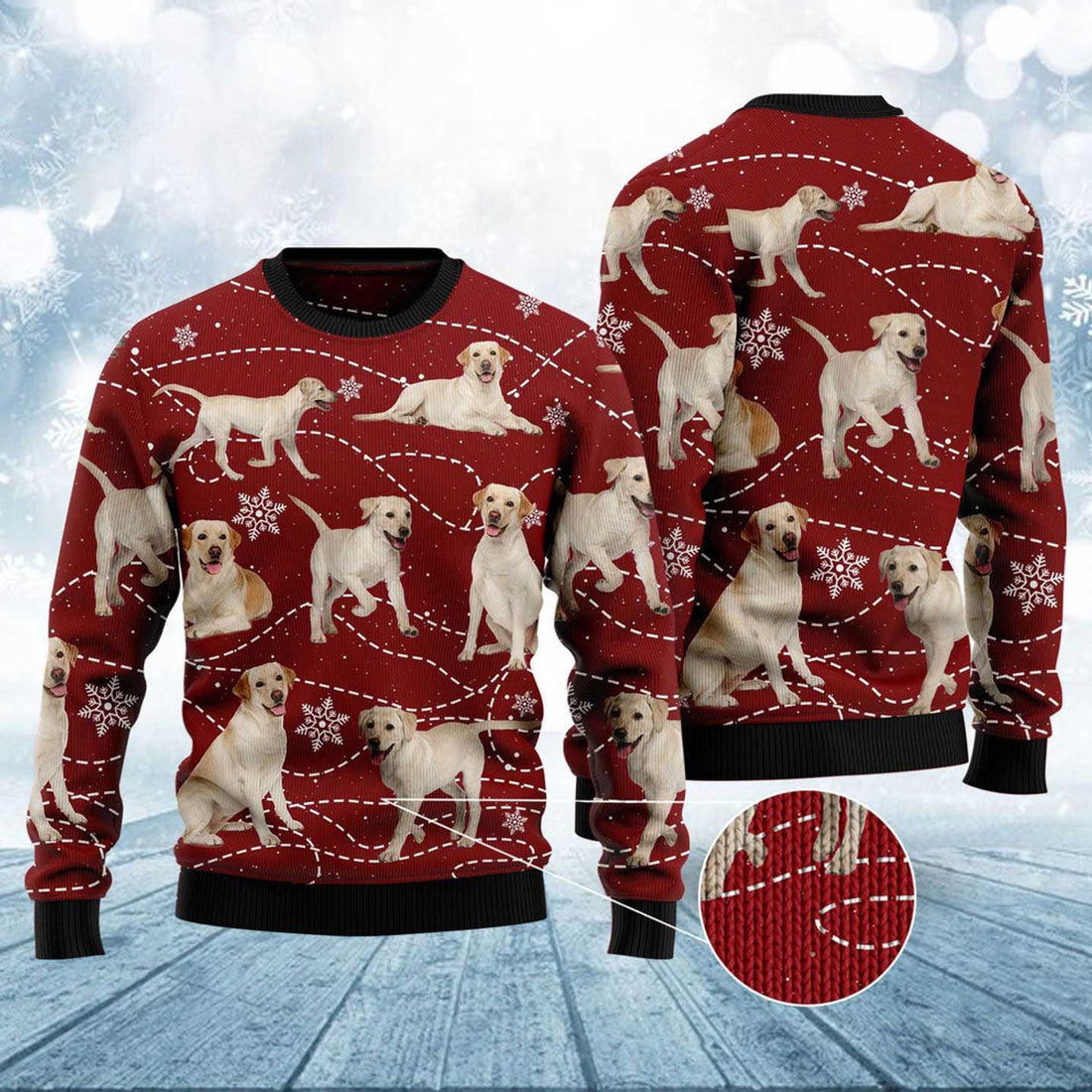 FUNSTUFFPRINT Labrador Retriever Xmas Ugly Christmas Sweater, Dog Ugly Christmas Sweater, Ugly Dog Sweaters Ugly  Sweater
