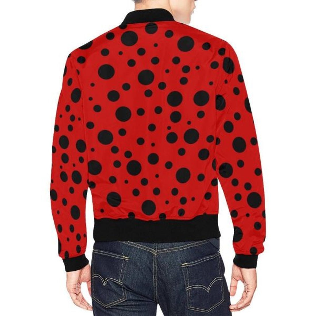 FUNSTUFFPRINTI Ladybug Pattern Print Men's 3D Bomber Jacket