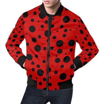 FUNSTUFFPRINTI Ladybug Pattern Print Men's 3D Bomber Jacket