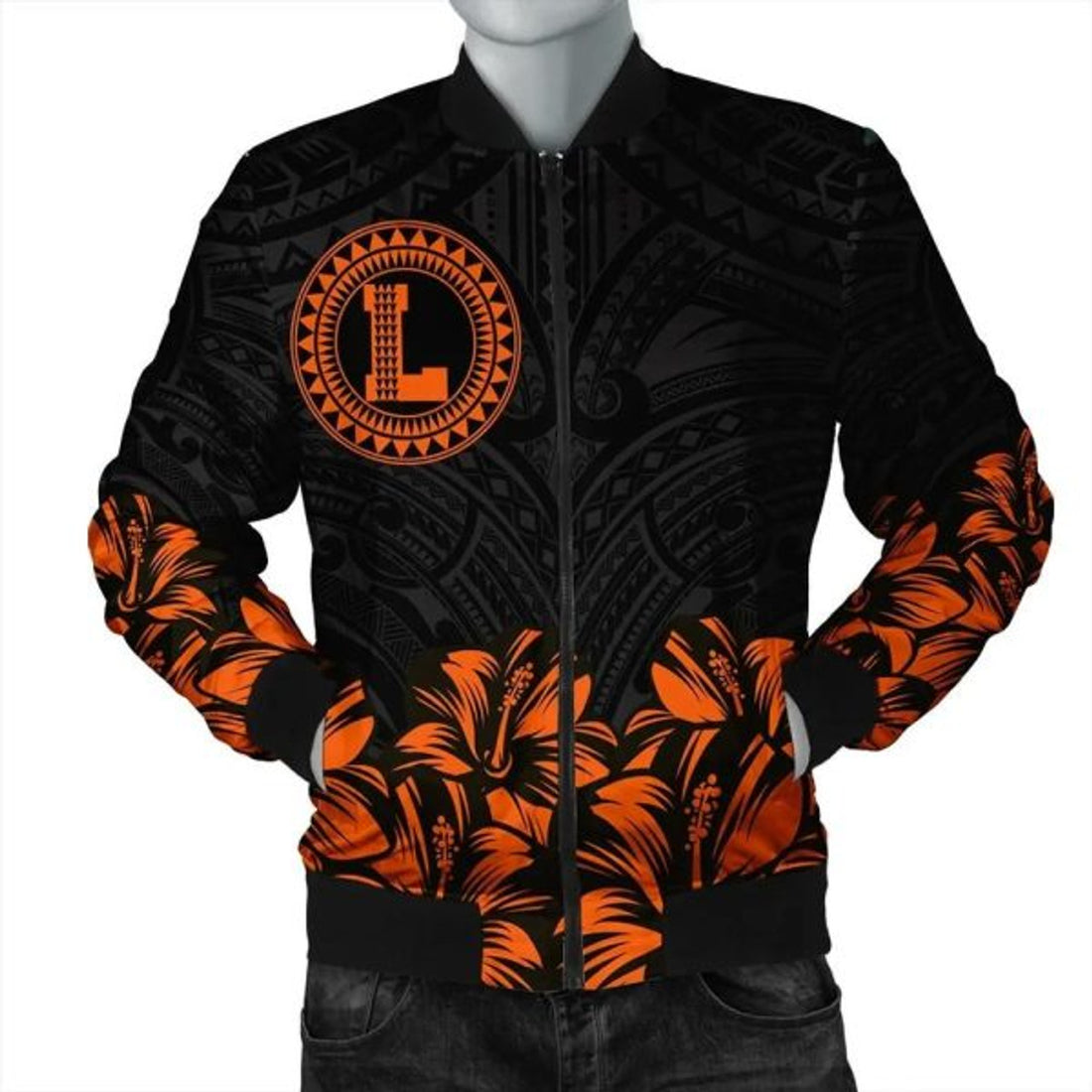 FUNSTUFFPRINTI Lanai Map Hibiscus Polynesian Bomber Jacket - Lithe Style - AH - JA Bomber Jacket