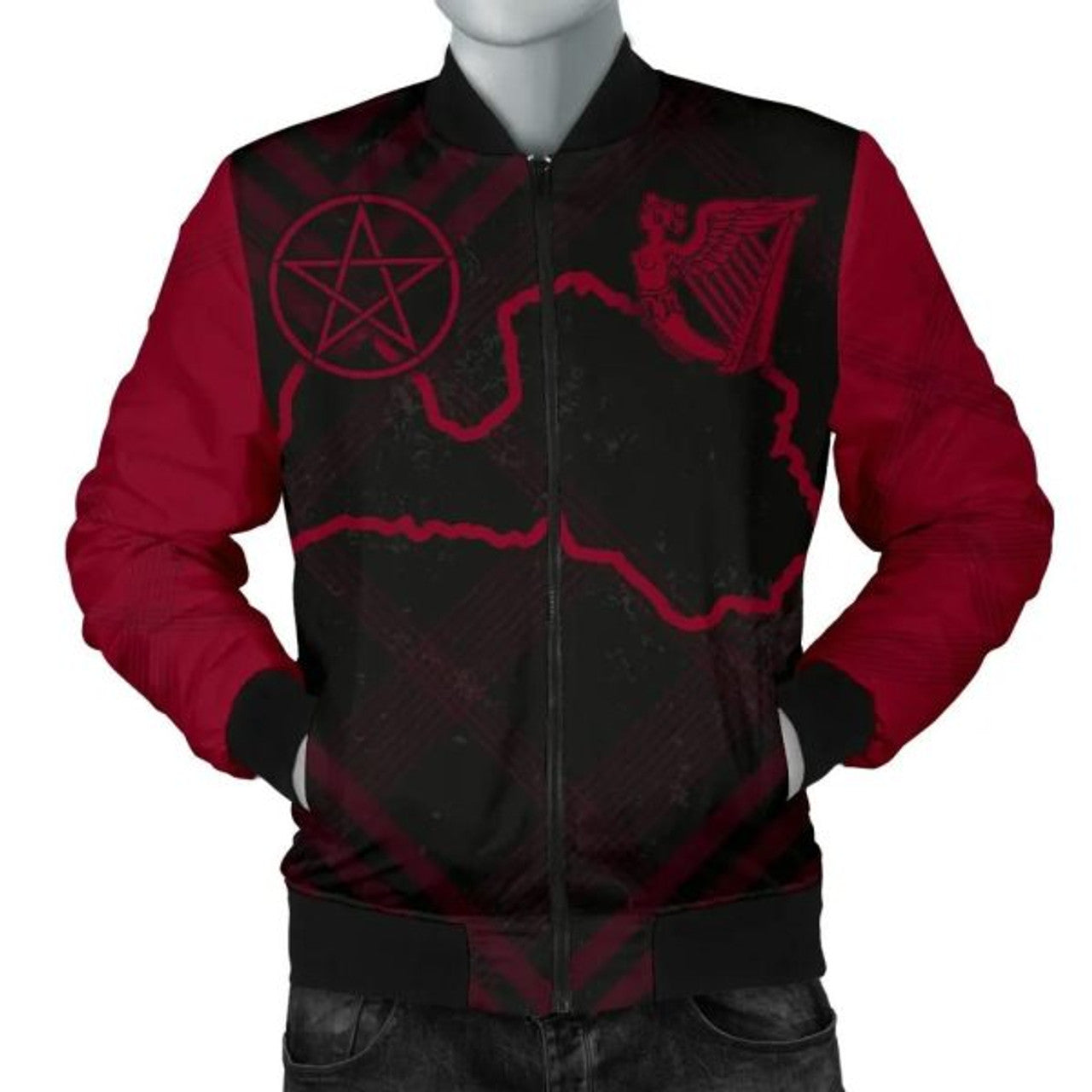 FUNSTUFFPRINTI Latvia Men Bomber Jacket Dama Mystique Bomber Jacket