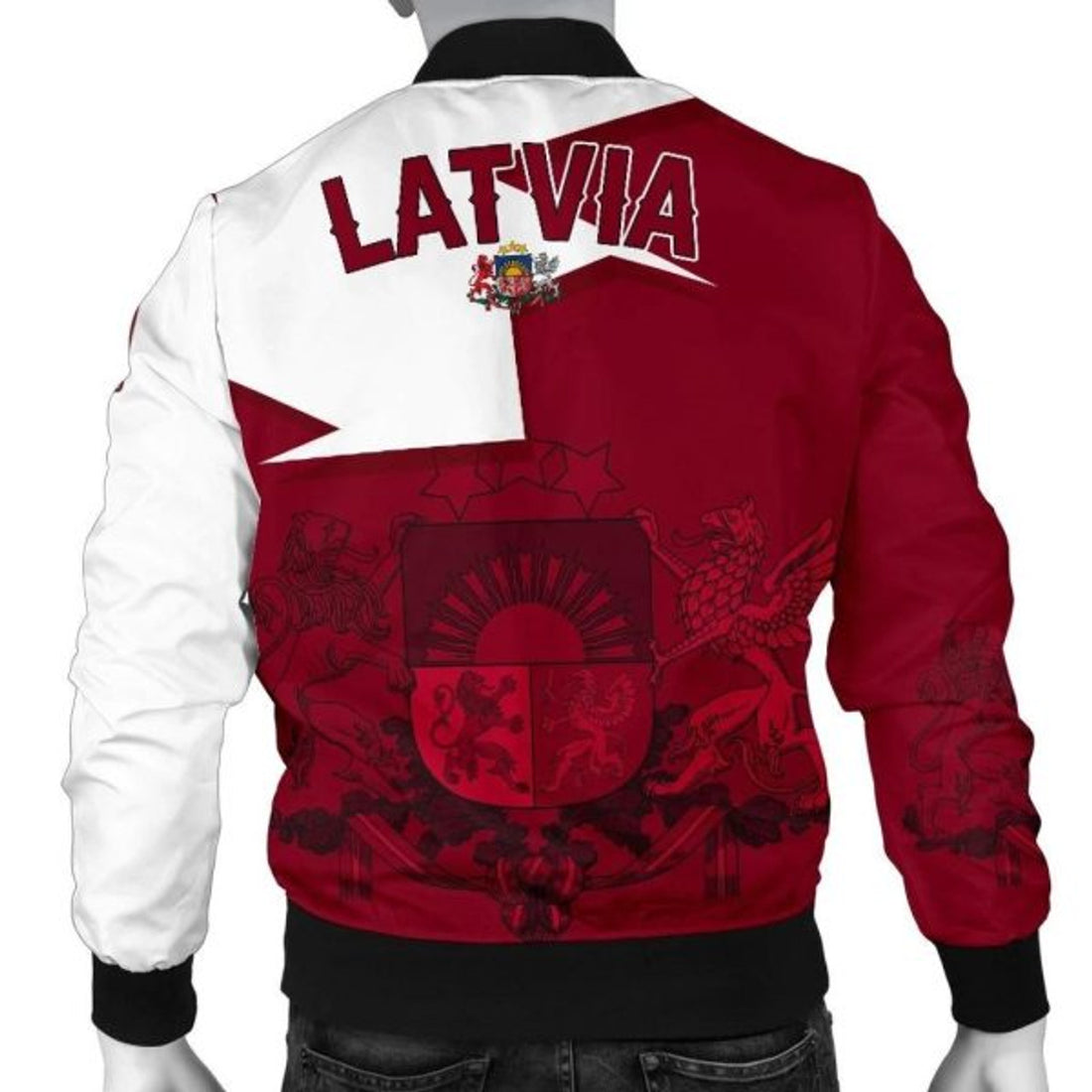 FUNSTUFFPRINTI Latvia Men's Bomber Jacket - HOME Bomber Jacket
