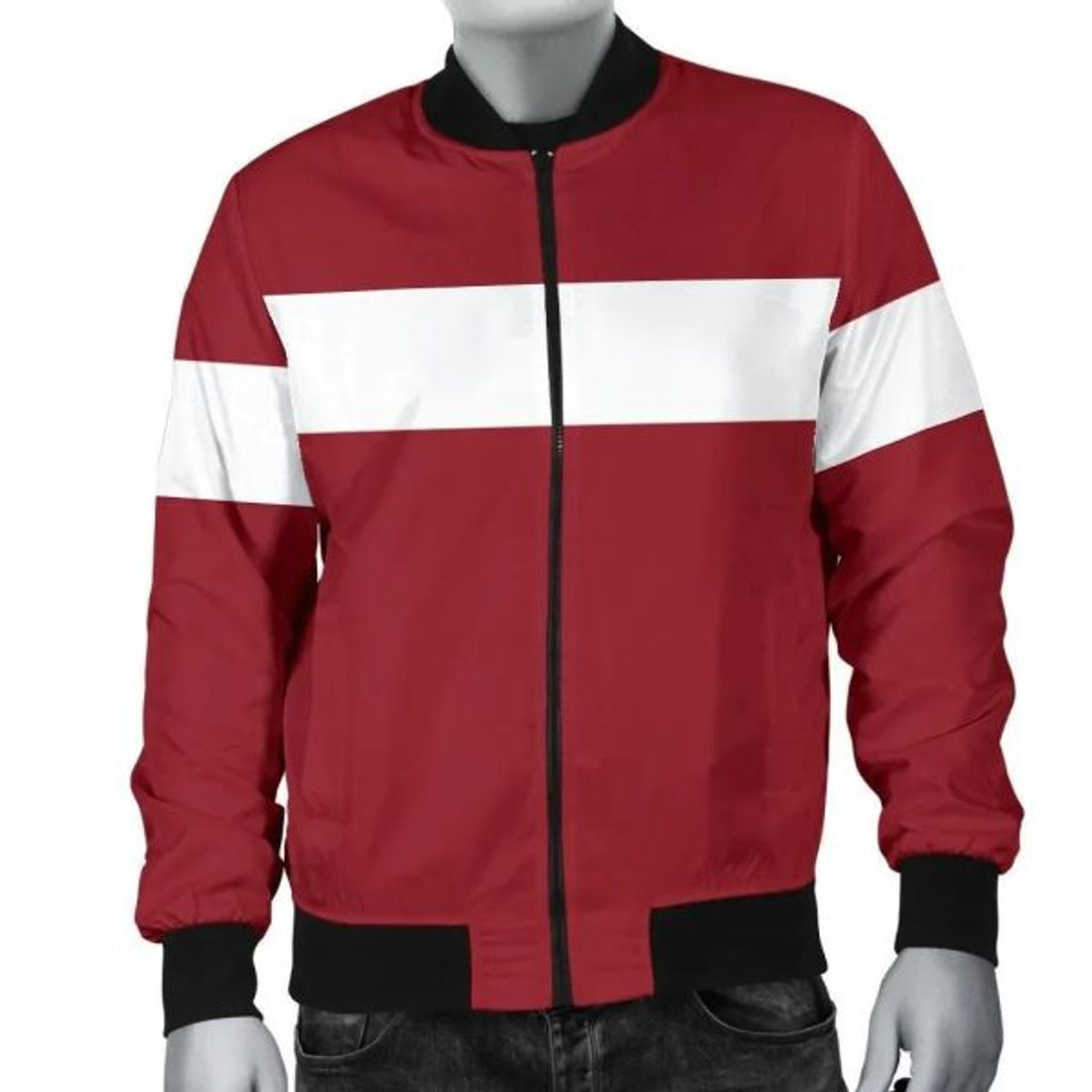 FUNSTUFFPRINTI Latvia Men's Bomber Jacket Original Flag Bomber Jacket