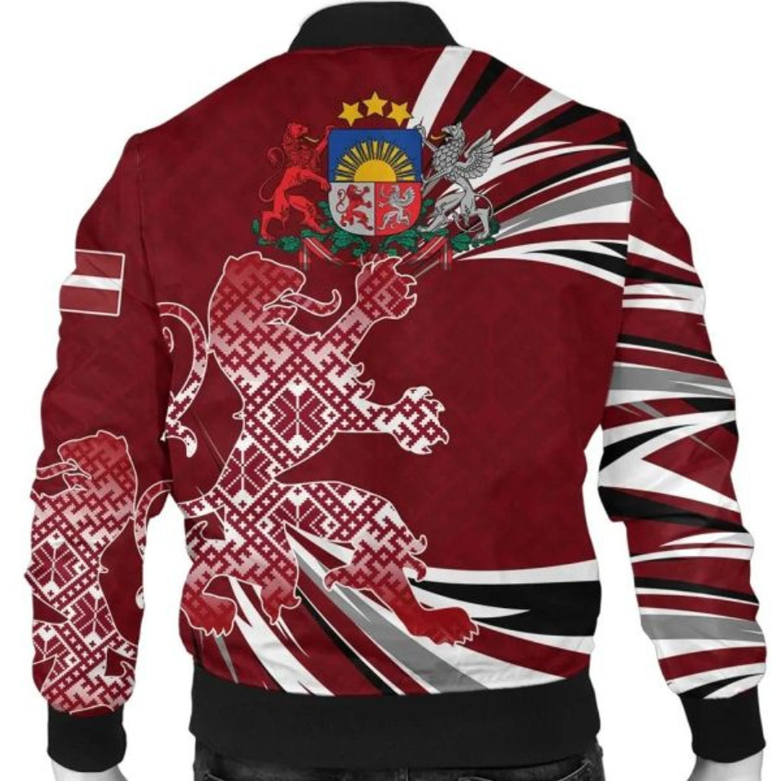 FUNSTUFFPRINTI Latvia - The Latvian Lion 3D Bomber Jacket