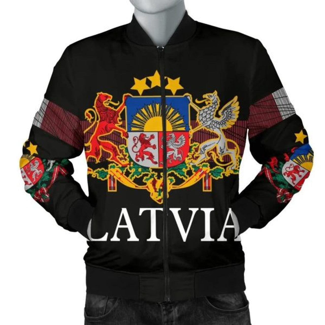 FUNSTUFFPRINTI Latvia-United Men's 3D Bomber Jacket