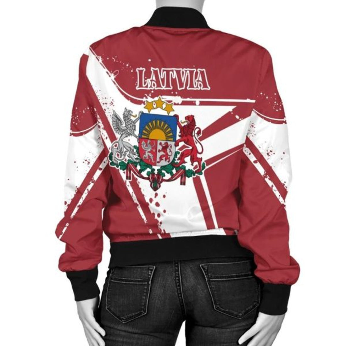 FUNSTUFFPRINTI Latvia Women's Bomber Jacket - Latvia Pride - Bomber Jacket