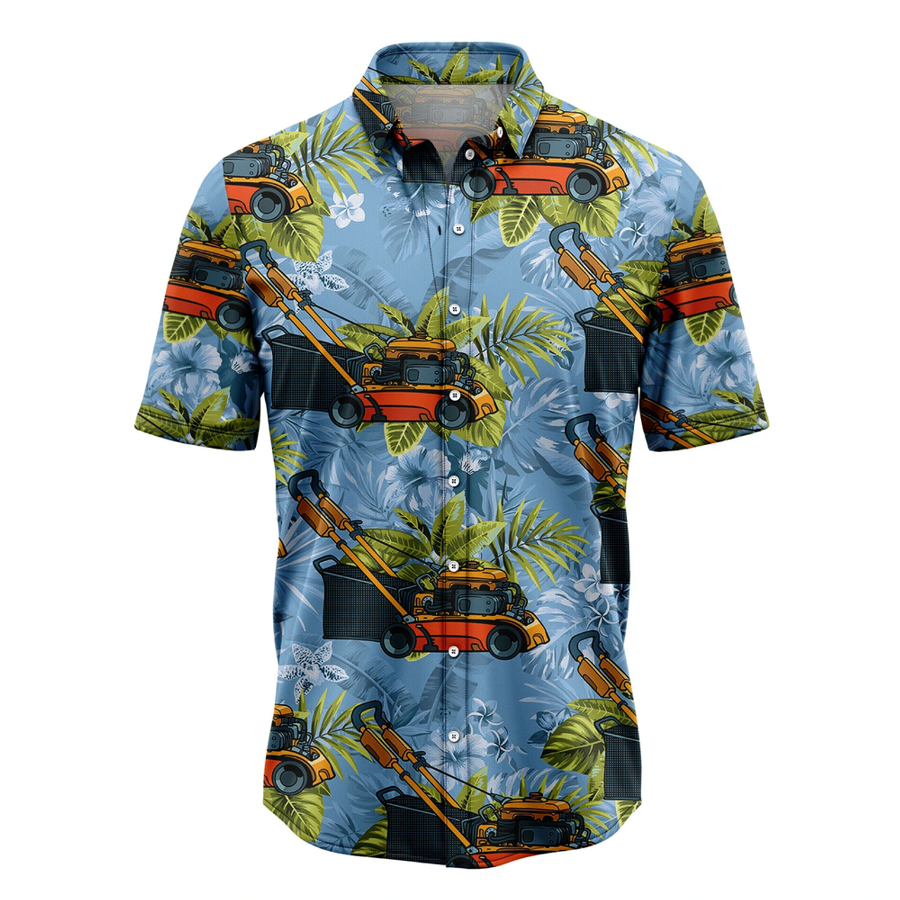 Lawn Mower Tropical Hawaiian Shirt, Summer gift, Hawaiian Shirts for Men, Aloha Beach Shirt