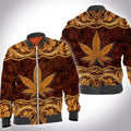 FUNSTUFFPRINTI Leather weed leaf 3D All Over Printed Shirt, Bomber Jacket Size S - 5XL Bomber Jacket