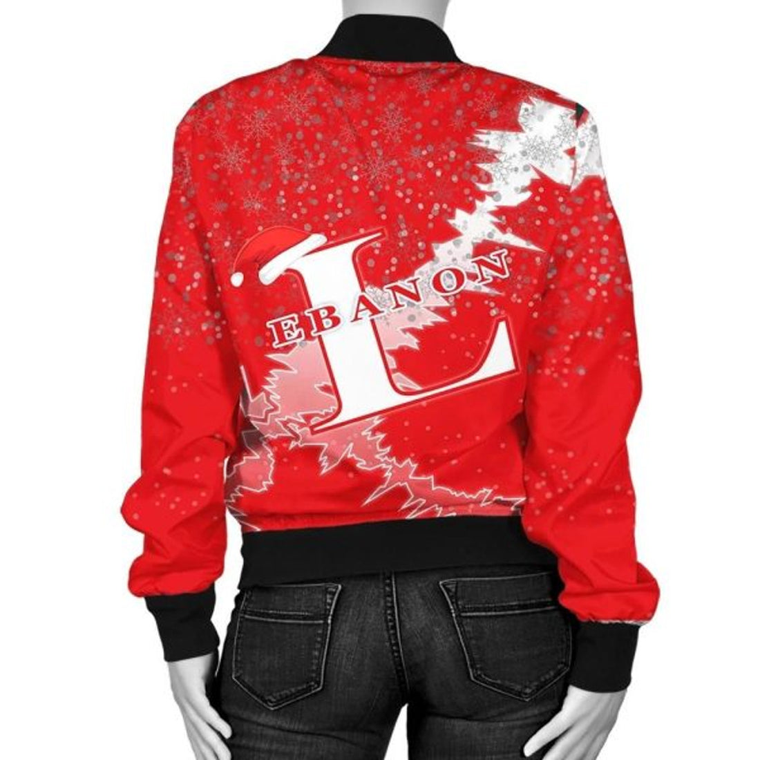 FUNSTUFFPRINTI Lebanon Christmas Coat Of Arms Women 3D Bomber Jacket