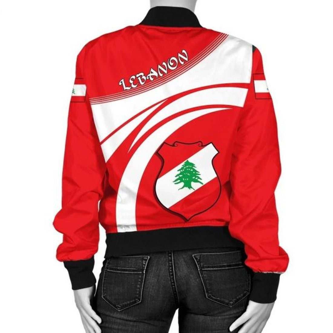 FUNSTUFFPRINTI Lebanon Coat Of Arms Women Bomber Jacketticket Bomber Jacket