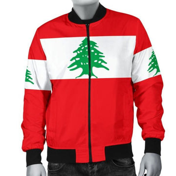 FUNSTUFFPRINTI Lebanon Men's Bomber Jacket Original Flag Bomber Jacket