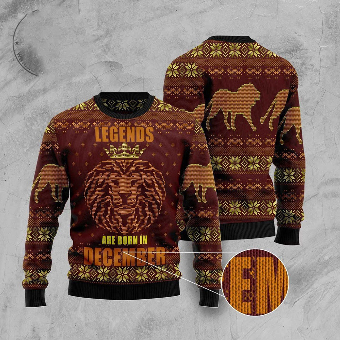 FUNSTUFFPRINT Legends December Ugly Christmas Sweater, Christmas Sweater, Ugly Sweater, Funny Xmas Sweaters Ugly Sweater