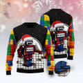 FUNSTUFFPRINT Lego Robot Hohoho Ugly Christmas Sweater, Christmas Sweater, Ugly Sweater, Funny Xmas Sweaters Ugly Sweater