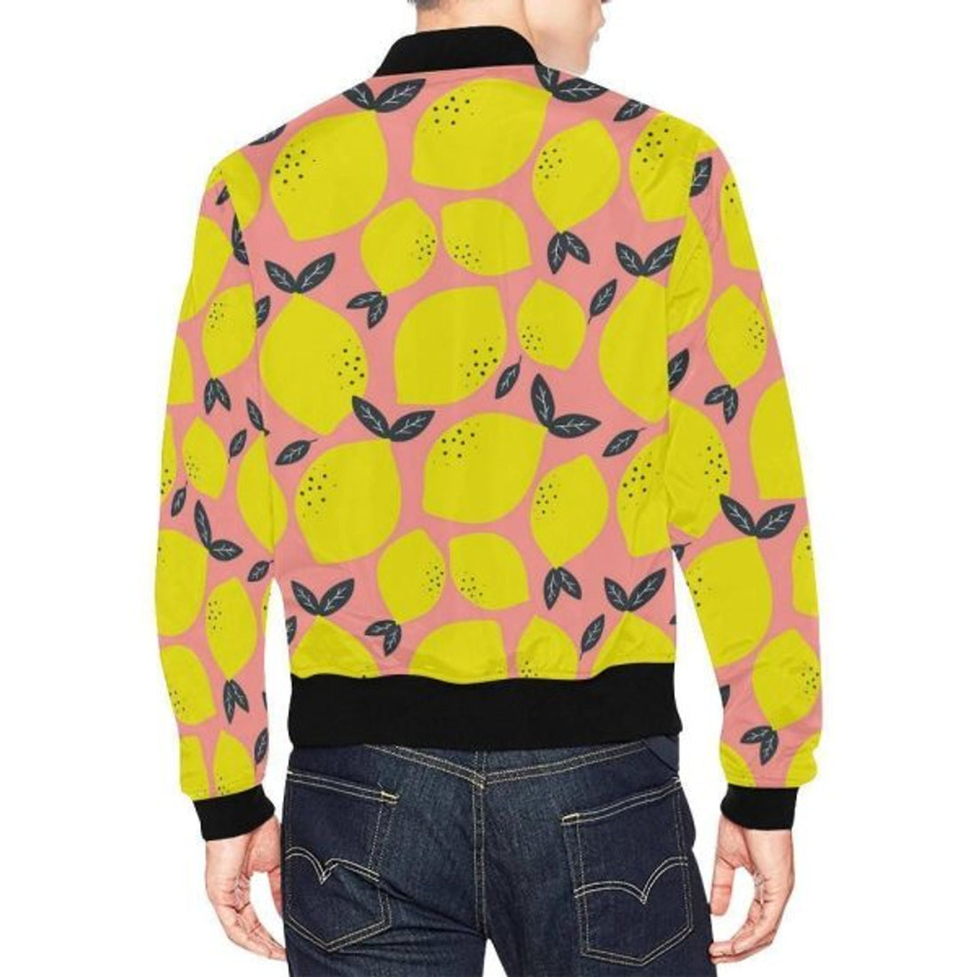 FUNSTUFFPRINTI Lemon Print Pattern Men's 3D Bomber Jacket