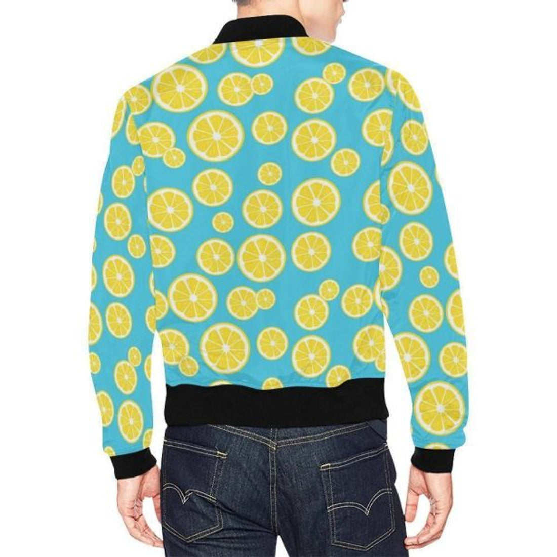 FUNSTUFFPRINTI Lemon Slice Pattern Print Men's 3D Bomber Jacket