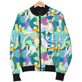 FUNSTUFFPRINTI Lemur Colorful Pattern Print Women Casual Bomber Jacket