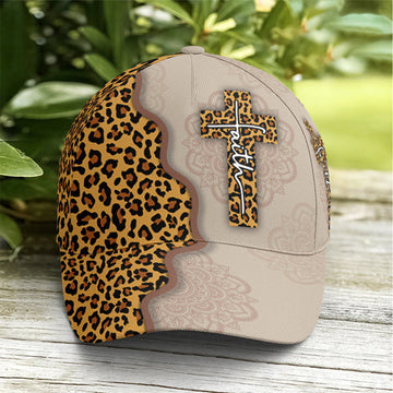 FUNSTUFFPRINT Leopard Crossover Faith Mandala Style Baseball Cap