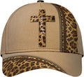 FUNSTUFFPRINT Leopard Faith Jesus Cross All Over Print Baseball Cap - Christian Hats For Men Women