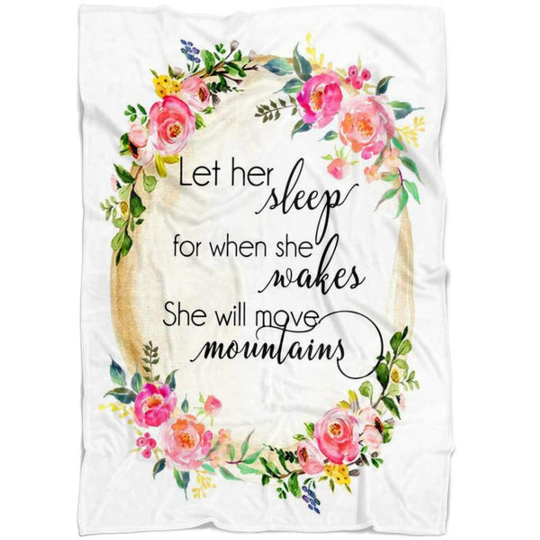 FUNSTUFFPRINT Let Her Sleep For When She Wakes She Will Move Mountains Fleece Blanket - Christian Blanket - Bible Verse Blanket
