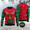 FUNSTUFFPRINT Let It Glow Ugly Christmas Sweater, Christmas Sweater, Ugly Sweater, Funny Xmas Sweaters Ugly Sweater