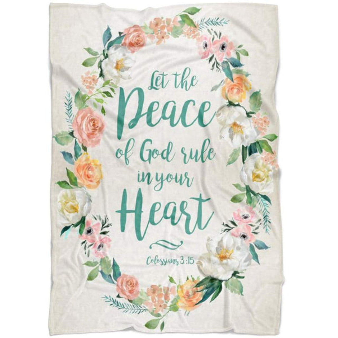 FUNSTUFFPRINT Let The Peace Of God Rule In Your Hearts Colossians 315 Fleece Blanket - Christian Blanket - Bible Verse Blanket