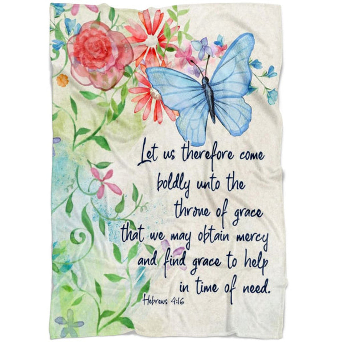 FUNSTUFFPRINT Let Us Therefore Come Boldly Hebrews 416 Fleece Blanket - Christian Blanket - Bible Verse Blanket