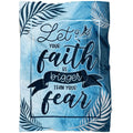 FUNSTUFFPRINT Let Your Faith Be Bigger Than Your Fear 2 Fleece Blanket - Christian Blanket - Bible Verse Blanket