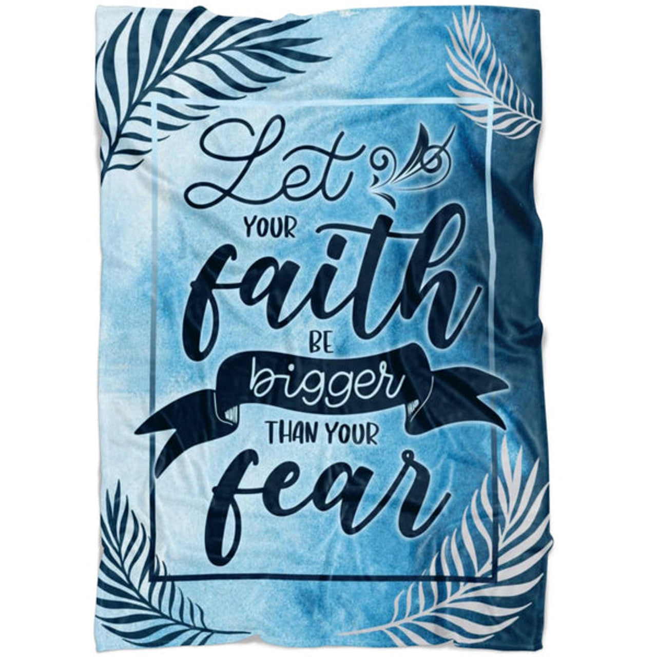 FUNSTUFFPRINT Let Your Faith Be Bigger Than Your Fear 2 Fleece Blanket - Christian Blanket - Bible Verse Blanket