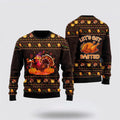 FUNSTUFFPRINT Lets Get Basted Turkey Ugly Christmas Sweater, Farm Sweater, Christmas Gift, Best Winter Outfit Christmas Ugly Sweater