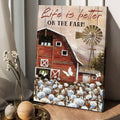 Life Is Better On The Farm, Farmer Poster, Butterfly Flower, Gift For Farmer Poster and Canvas