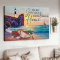 Lighthouse Poster, The Best Journey Always Takes Us Home, Beach Scenery Poster and Canvas