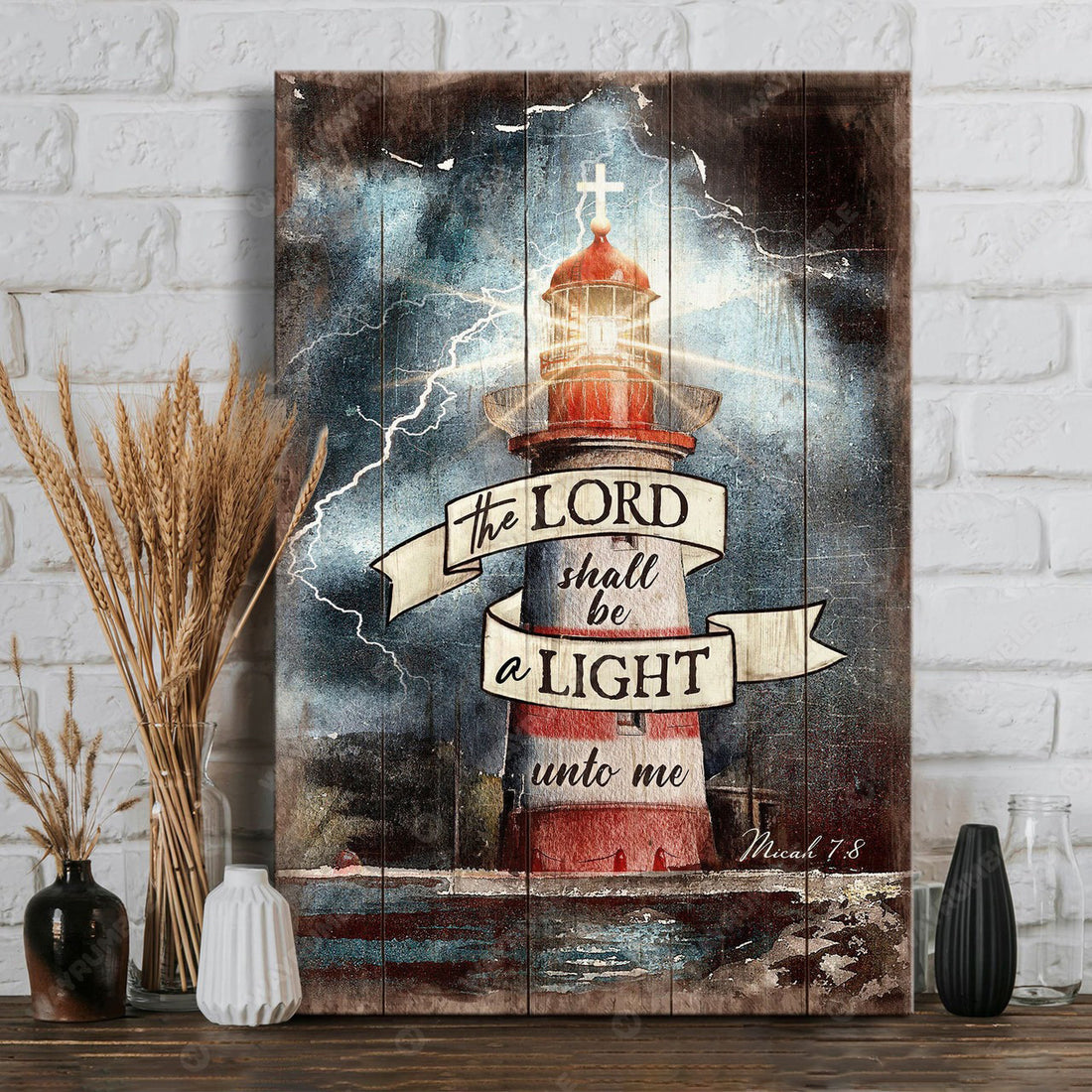 Lighthouse Poster, The Lord Shall Be A Light Into Me Poster and Canvas