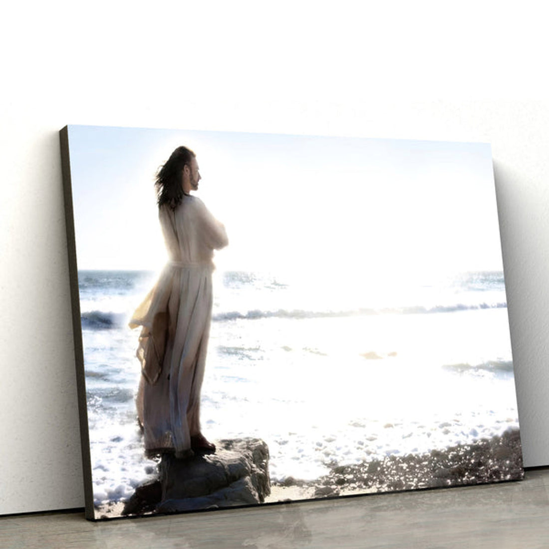 Lighthouse Jesus Christ Canvas Wall Art - Christian Posters 